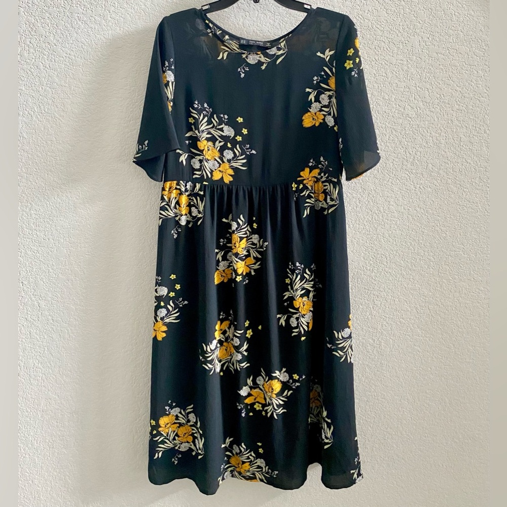 NWOT ZARA 🌼 Floral Midi Dress Sz M - Picture 4 of 16